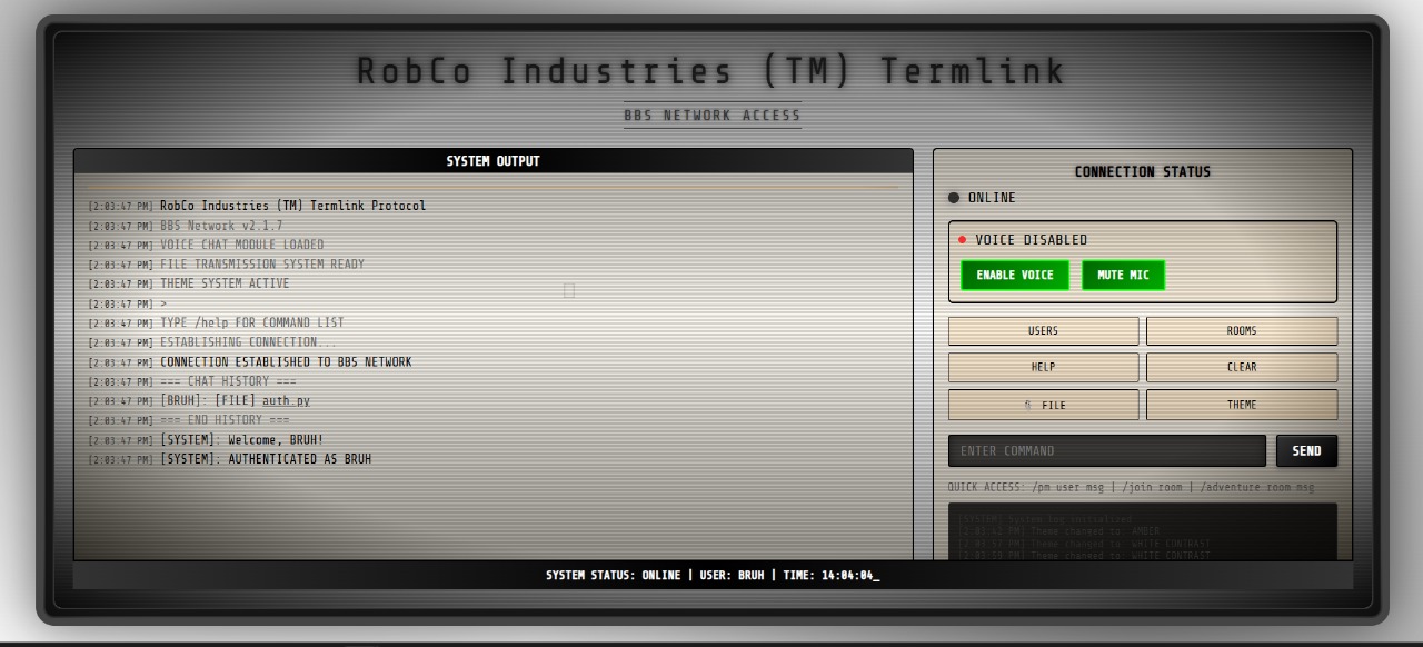 RetroBBS interface preview